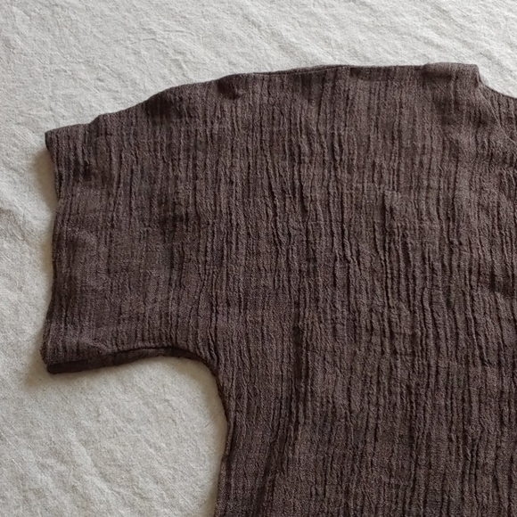 Coffee colored linen tunic - Picture 3 of 3